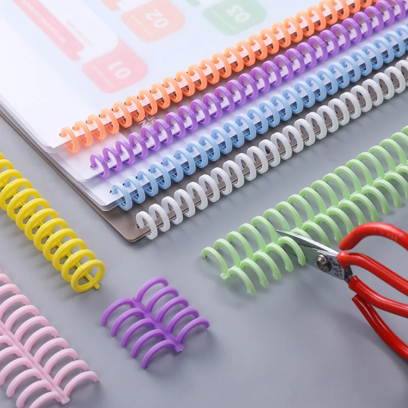 12mm 30 Hole Binding Strip Loose-leaf Ring Binding Clip For Notebook Spiral Coil Clips Paper Plastic Book Binders For School