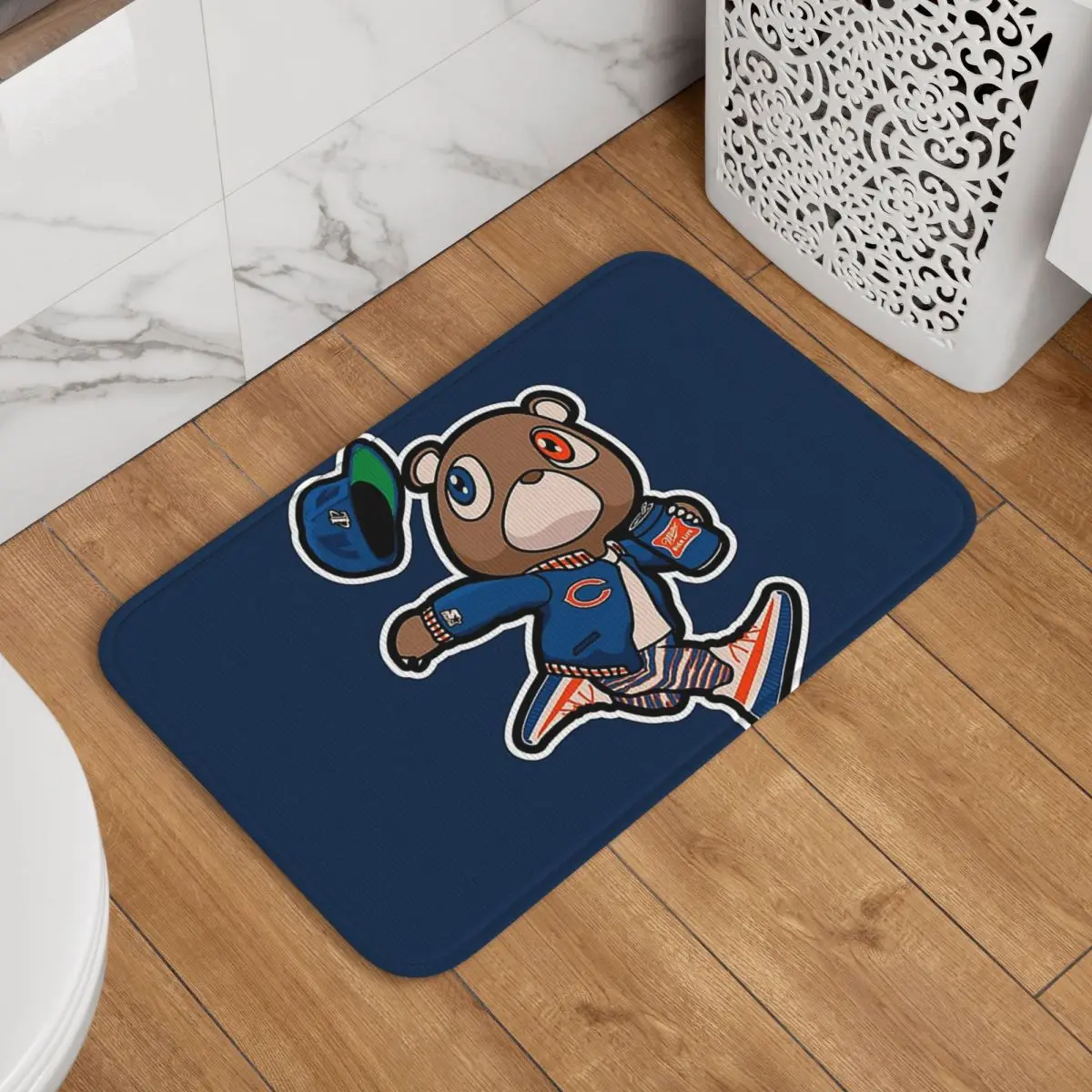 Kanye West Dropout Bear Chicago Vintage Graduation Doormat Cushion Carpet Rug Home Floor Mat for Bedroom Footpad Mats
