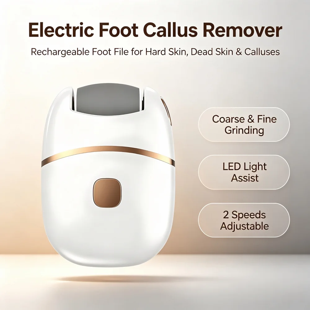 1/2 PCS Electric Foot Grinder Set, USB Rechargeable Callus Dead Skin Remover, Portable Home Pedicure Foot Care Tool