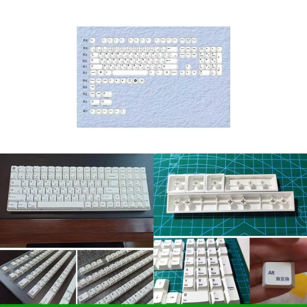 U55C 135 Ключи Черри Профиль Профиль Dye-Sub японский клавиша минималистская белая тема