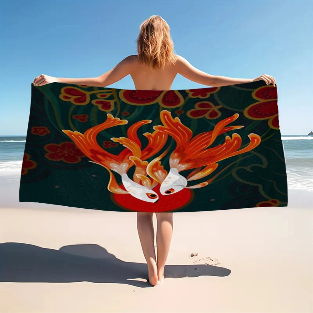 Quick Drying Beach Towels Two comets Oversized 30x60inch Printing Towel Super Absorbent Pool Towel Blanket