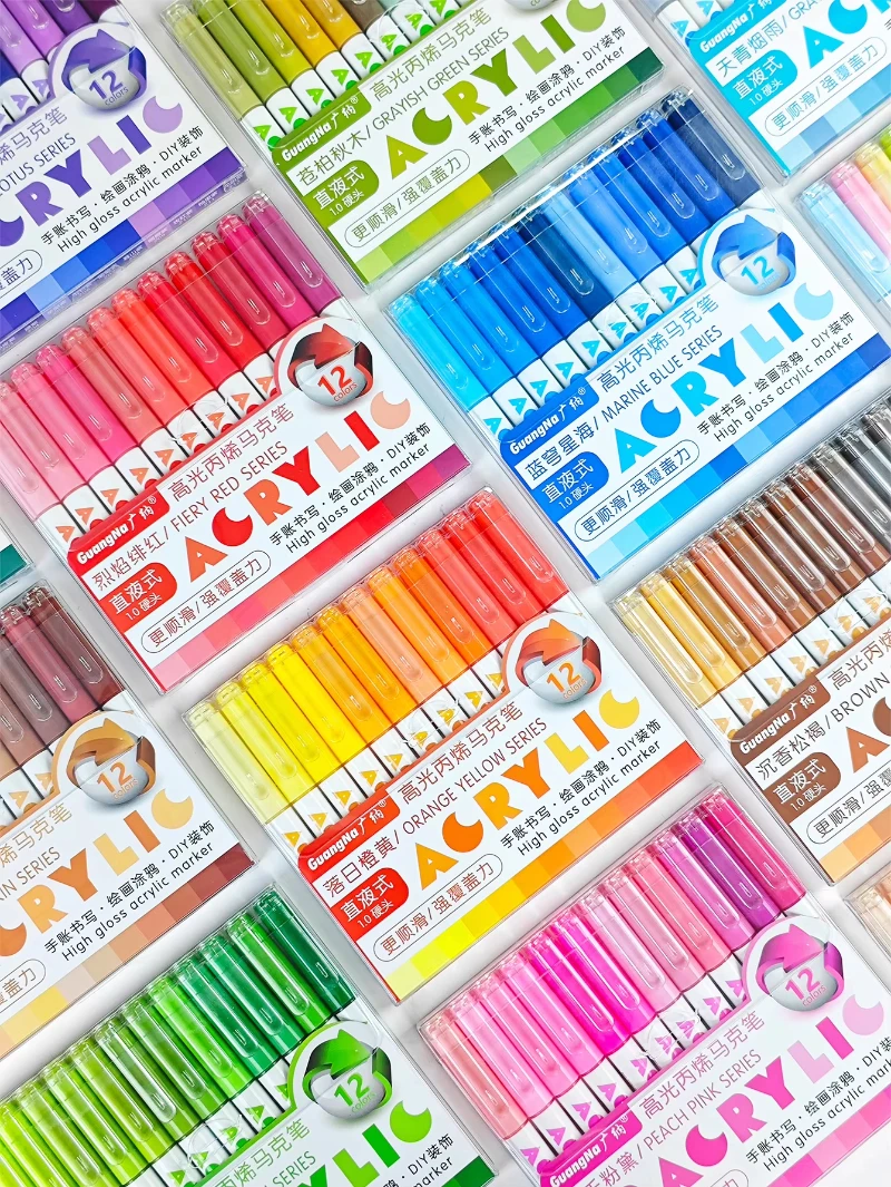 GuangNa 168/12 색상 고광택 아크릴 마커 펜 - Copic Marker Sketch 리뷰 및 가격