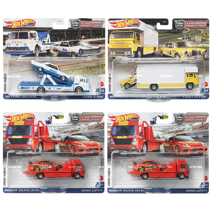 Original Hot Wheels Premium Car Culture Team Transport Diecast 1:64 Voiture Nissan Porsche Mercedes Benz Boys Toys for Children