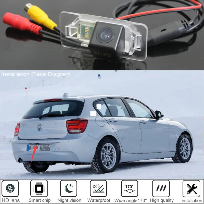 Car Parking Camera For BMW 1 Series F20 F21 E81 E87 2004~2016 2017 / Rear View Camera / License Plate Camera