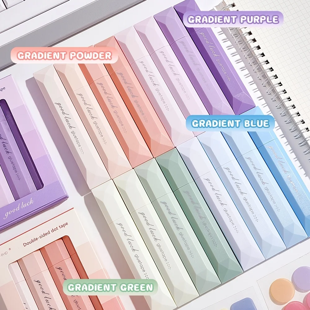 4pcs/set Waterproof Glue Tape | PP Material | Double-Sided Adhesive, Crafts,Ideal for Creating Journals, Taking Class Notes view 6
