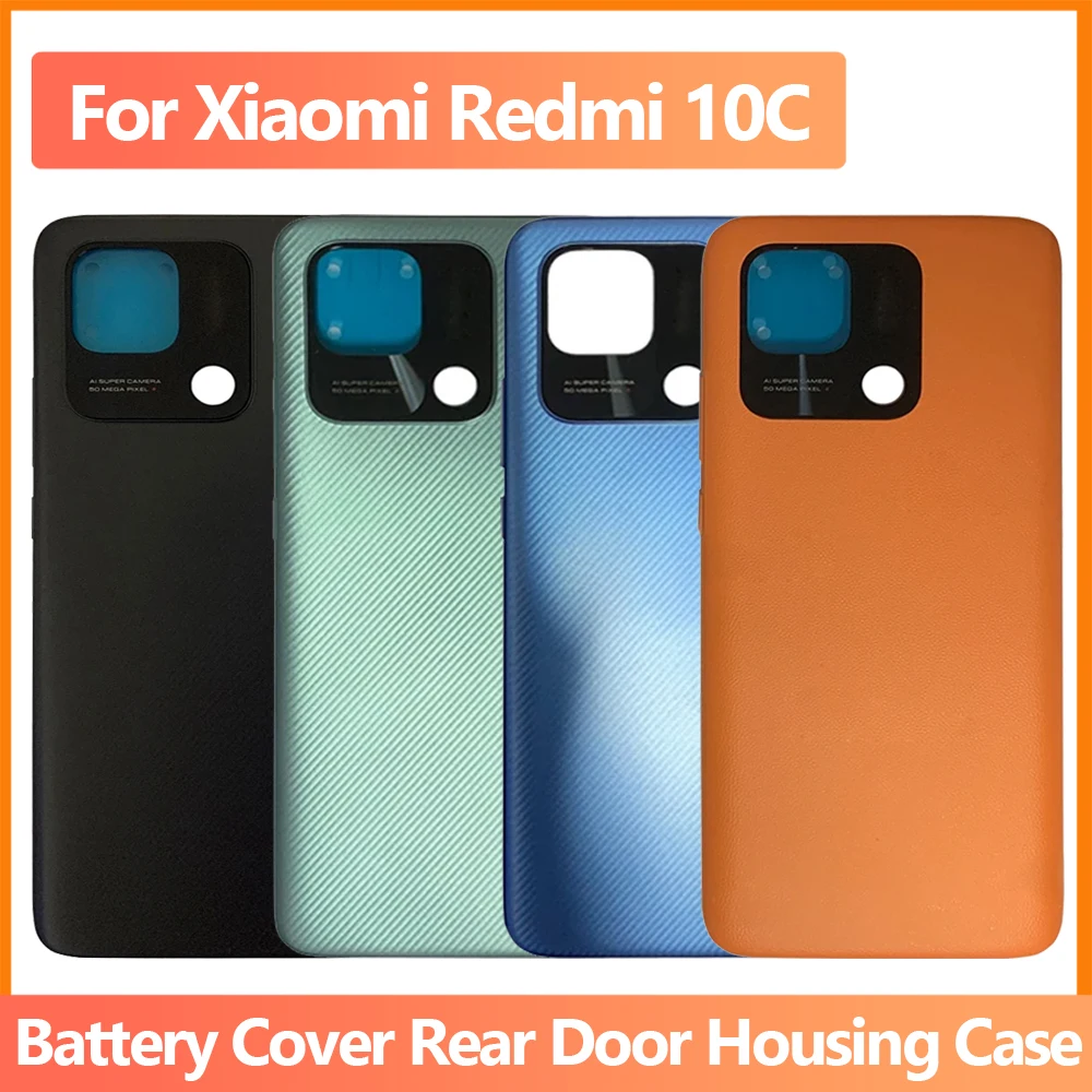 

New For Xiaomi Redmi 10C 220333QAG Battery Cover Back Glass Panel Rear Housing case For Redmi 10C Back Battery Cover door