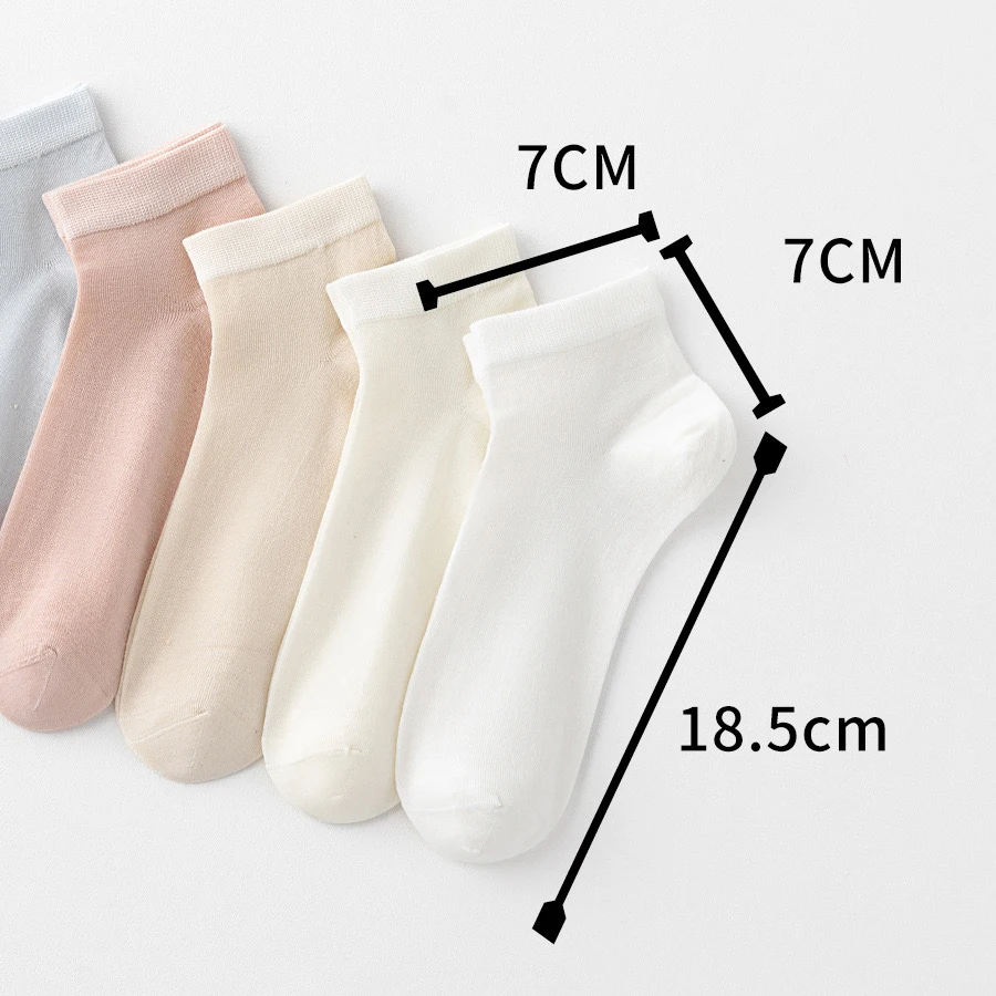 10 Pairs Women Socks Silk Spring Summer Thin Sweat-absorbing Breathable Korean Japanese Style Boneless Short Boat Ankle Socks