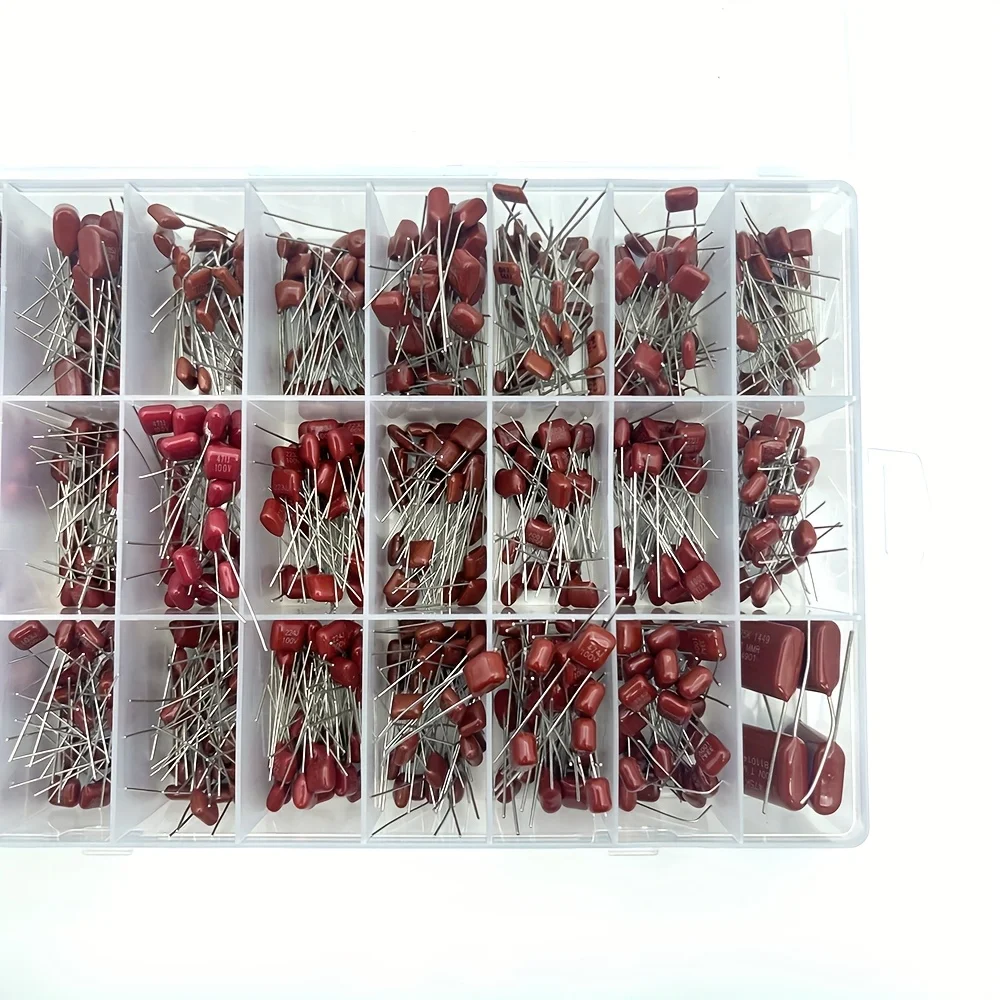 684Pcs/Lot 63V-100V 24 Value 0.001UF~2.2UF CBB Metal Film Capacitors Assortment Kit
