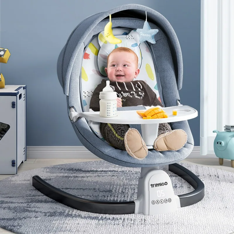 LED Display Bluetooth Music Baby Rocking Chair, Three-speed Timing Comfort Baby Rocker, Electric Rocking Chairs, Baby Cradles