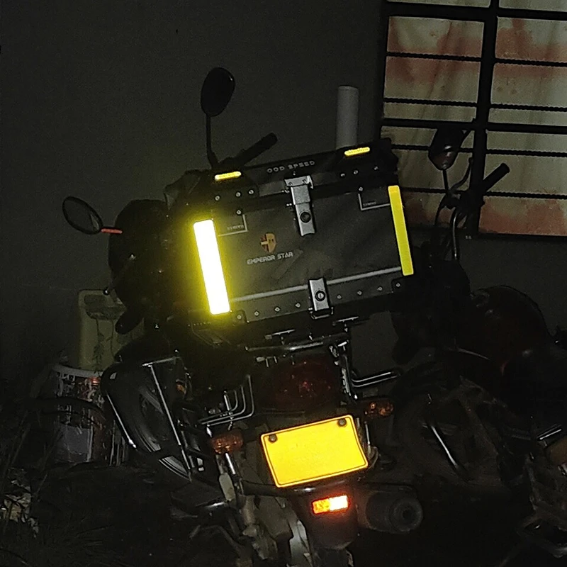 4PCS Reflective Strips Night Safety Warning Motorcycle Stickers for Motorbike Helemet Box Fuel Tank Scooter Decals Decoration image 6
