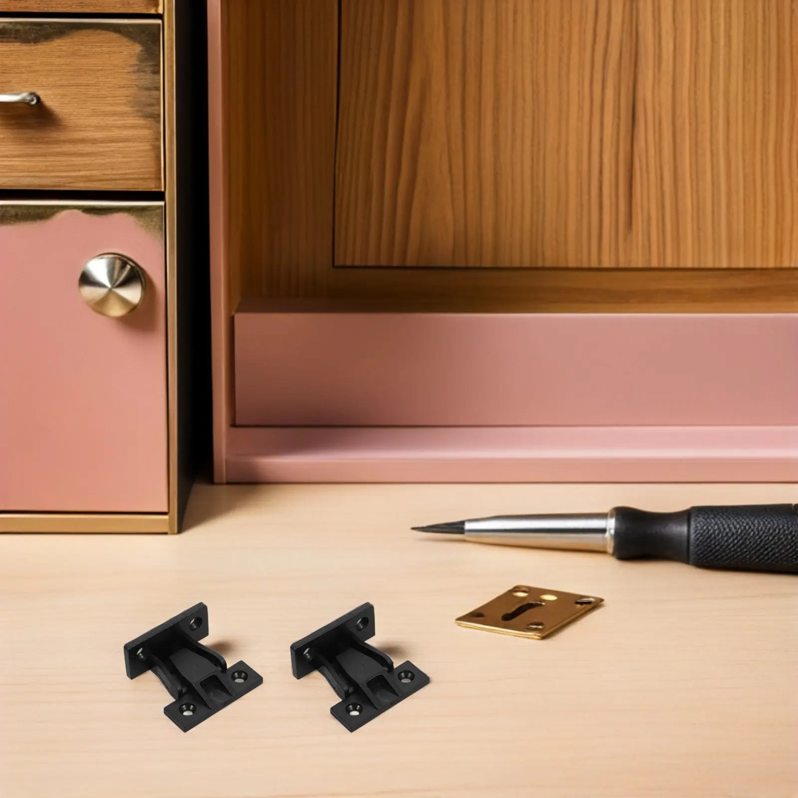 16Sets Roman Column Clip Adjustable Furniture Connectors Quick Install Cabinet Panel Brackets Push-on Base Panel Connector