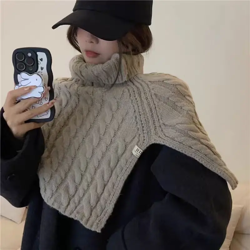 2026 Women Turtleneck Knitted Fake Collar Warm Neck Warmer Detachable Collar Female Scarf Korean Style Removable False Collar