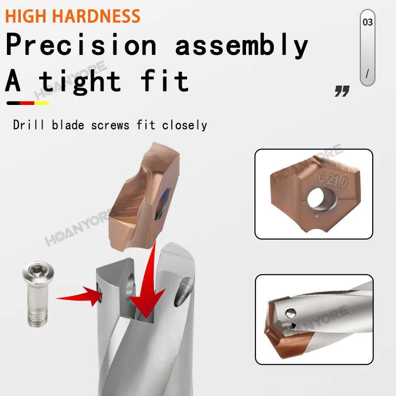 3D/5D/7D/10D internal cooling carbide bit non-standard diameter 12-32.0mm HD crown drill Twist drill Fast processing speed