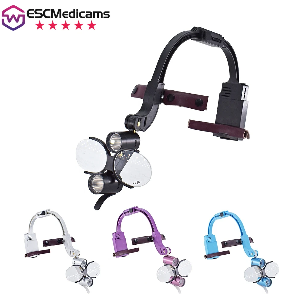 Imagem -02 - Dentista Cirúrgico Led Farol Led Head Light Lamp Ampliação Binocular Ajustável para Laboratório Equipamentos de Odontologia 2.5x 3.5x