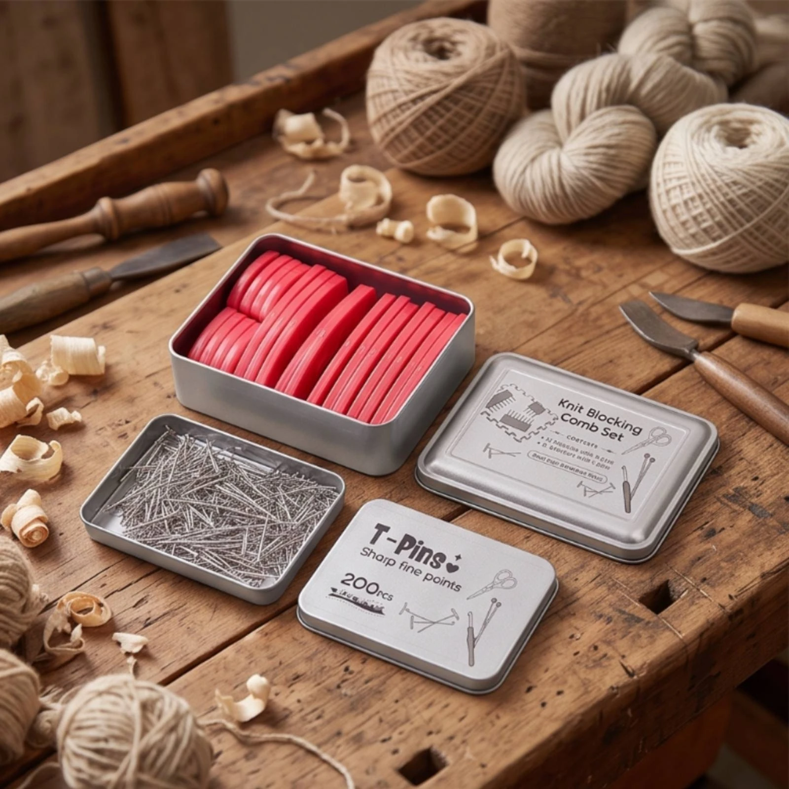 Blocking Kit with Storage Box Compact Craft Tool for Knitters, Knitting