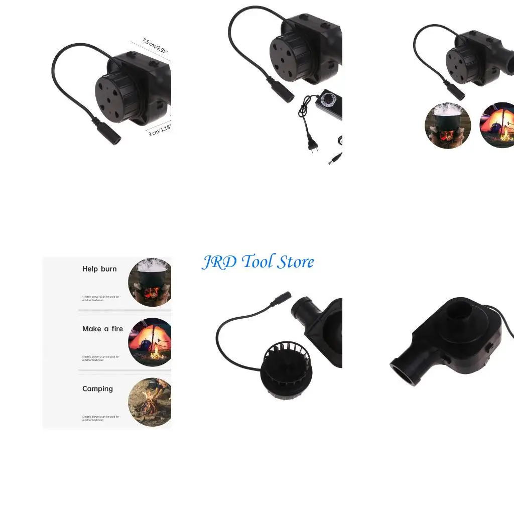 A2UD 7530 75x75x30mm 12V EU/미국 플러그 블로우 그릴 바베큐 팬 5500RPM 휴대용 바비큐 공기 송풍기 실외용 속도