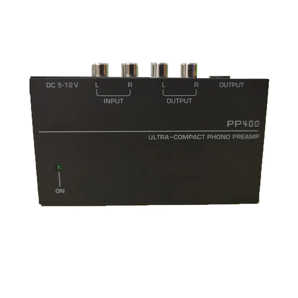 PP400 Amplifier Stereo Audio Amplifier Ultra-Compact Phono Preamp Preamplifier Amp 2xRCA Input 2xRCA 1/4" TRS Output with Plug