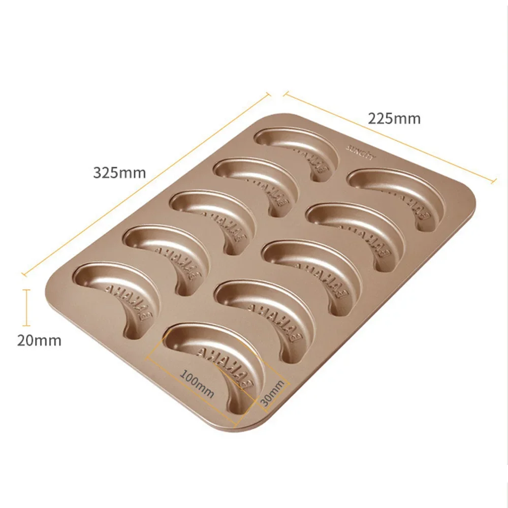 10 Hole Baking Pan Carbon Cake Baking Mold Baking Tray Non-Stick Muffin DIY Banana Cake Pan Moulds Baking Pans Bakeware Tools