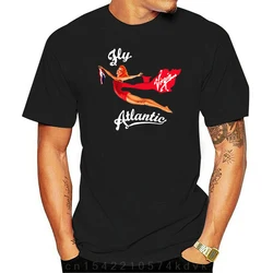 Fly Atlantic flying lady Virgin Tshirt Diana style Cotton Tees USA SIZE