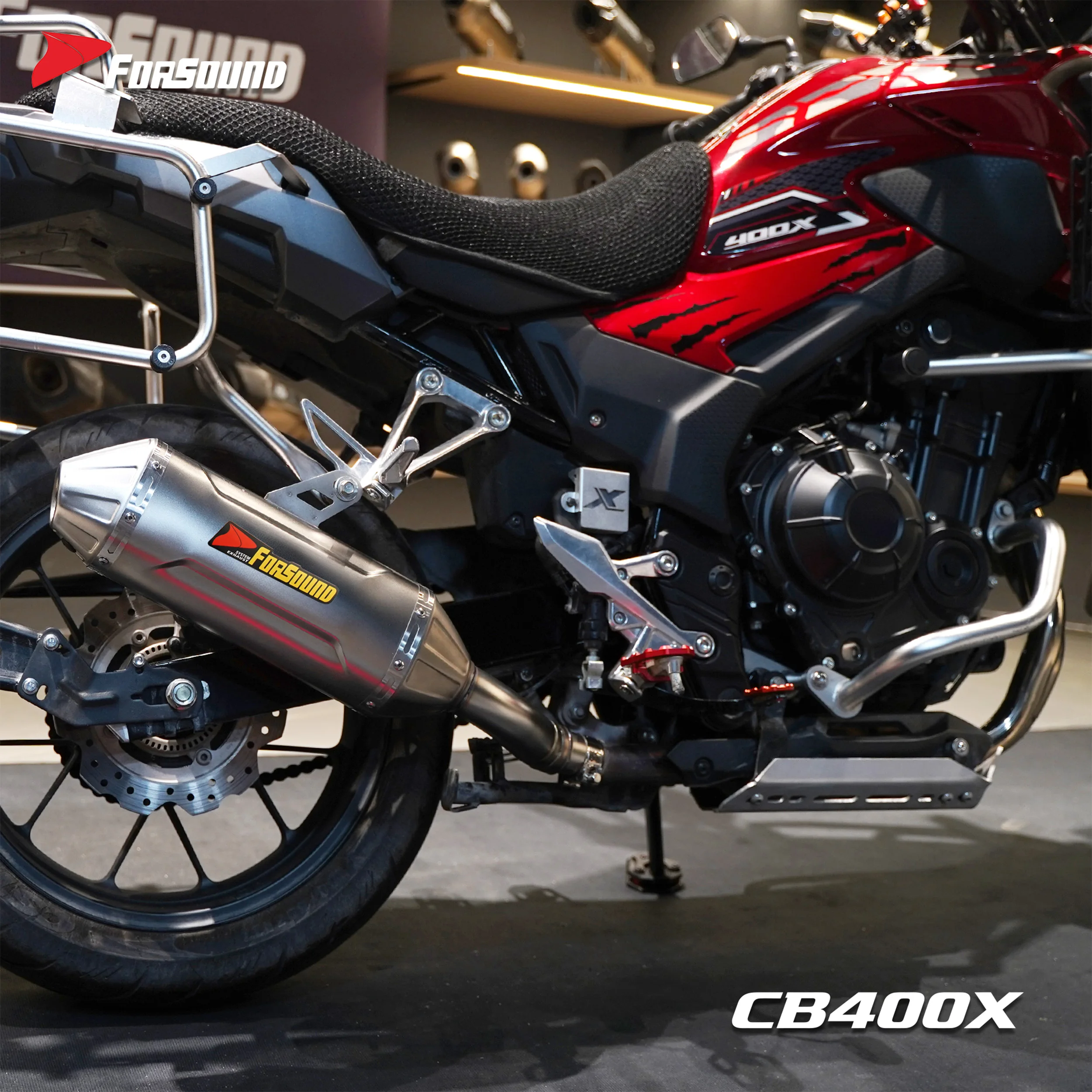 For Honda CB500R CBR400R CB500F CB400F CB500X CB400X NX500 NX400 2016-2026 Slip-On Exhaust Muffler Removable DB Killer High Flow