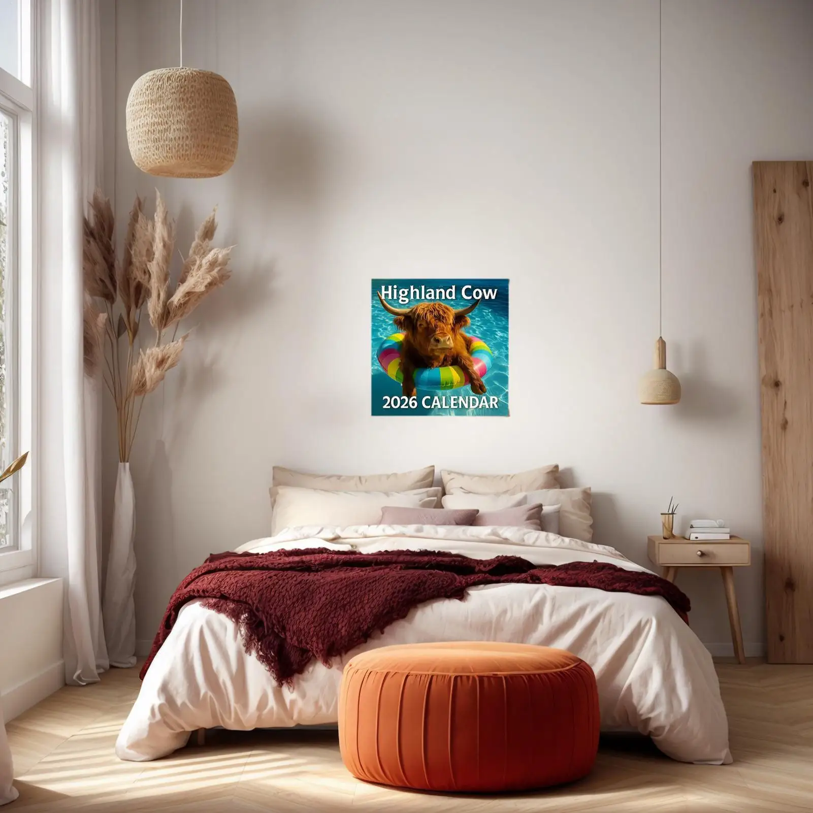 

2026 Calendar 2026 Calendar Planner Highland Cow Wall Art Jan-Dec Agenda Thick Paper Monthly Planner For Teacher Student Home