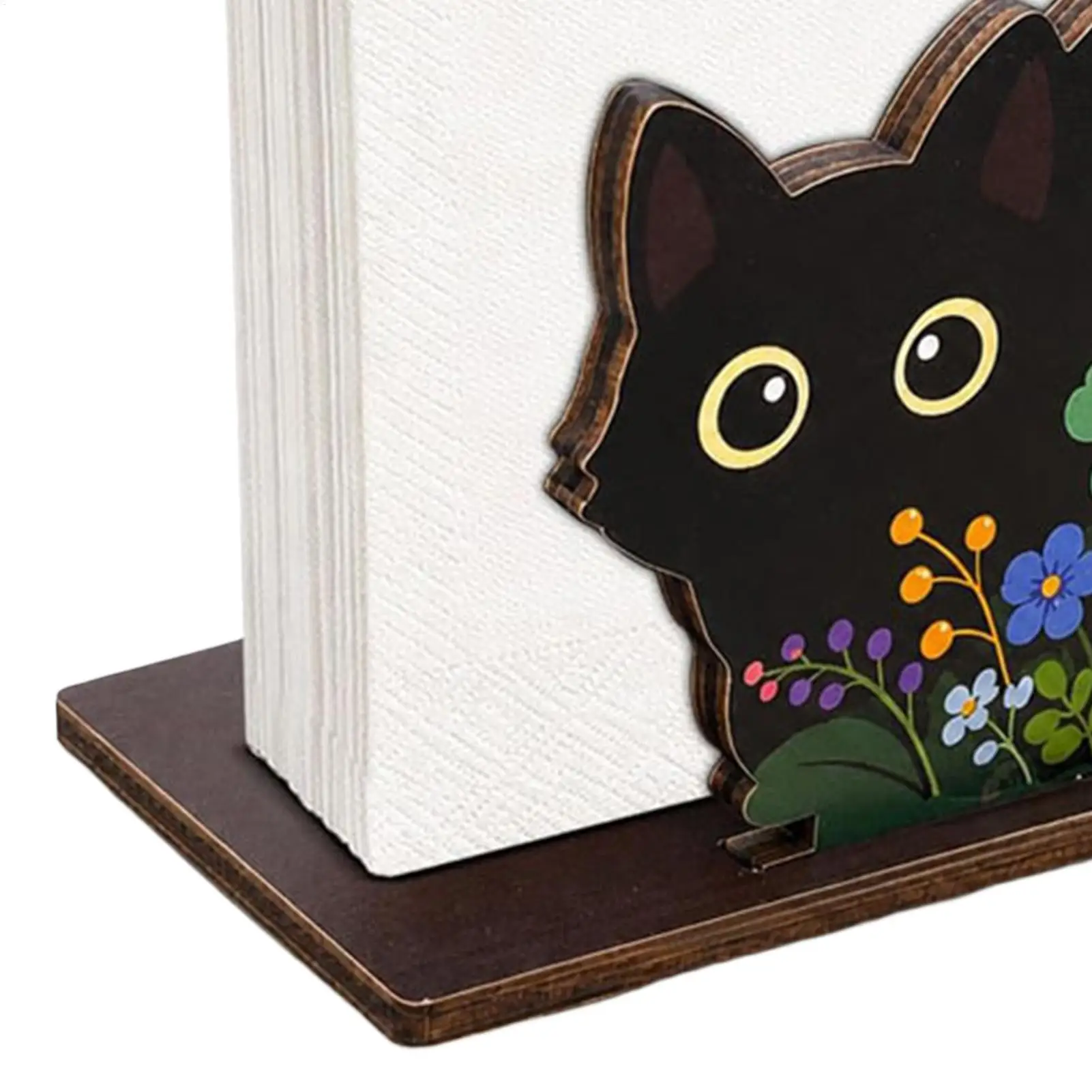 Napkin Holder Wooden Tissue Holder Black Cat Various Designs Home Desktop Decoration Tissue Storage Rack home Desk decor