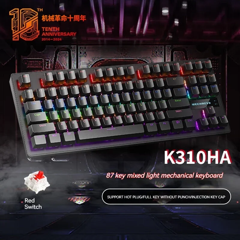 

Mechrevo Yao·Mk110ha Wired Mechanical Keyboard With 84keys Full Key Hot Swappable Abs Keycap Mixed Color Backlit Gaming Keyboard