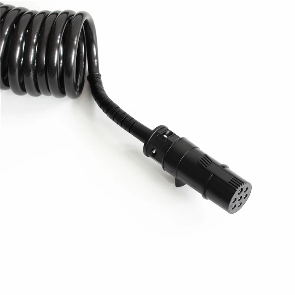 J6 7 Pin Spiral Cable Trailer ABS Brake Air Line Hose Spring Coil Wire for Semi Trailer Lighting and Braking Systems