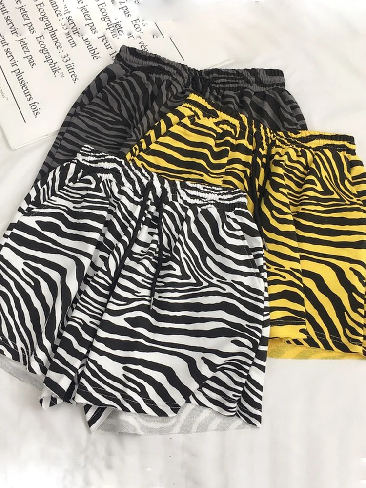 2022 Zebra Leopard Shorts Colorful Women's Sports Shorts Casual Classic Soft Student High Waist Summer Baggy Breeches for Women