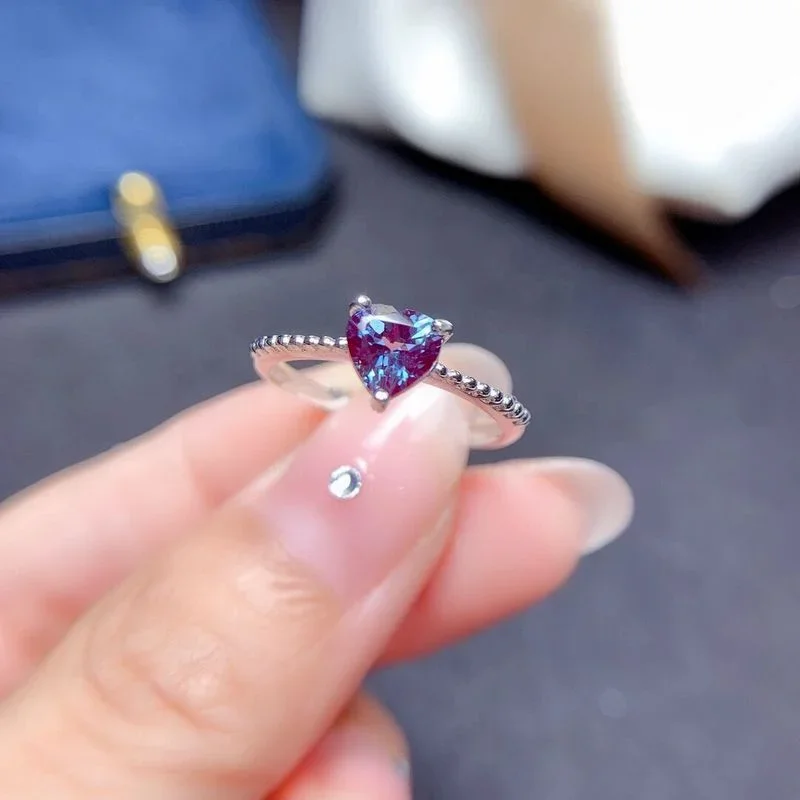 Sterling Silver Rings Alexandrite Rings for Women African Jewelry Wedding for Couples Luxury Rose Gold Plating Party