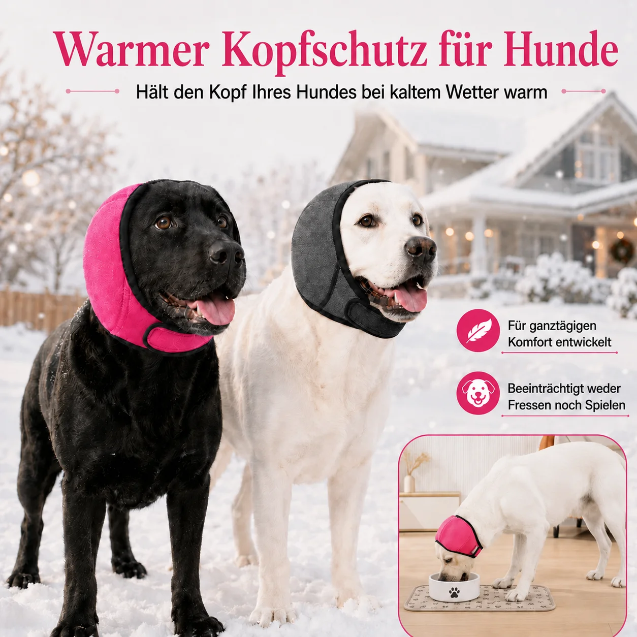Hunde-Ohrenschützer zur Lärmreduzierung, Beruhigende Haube für Pflege, Schwimmen und Baden, Weicher Ohrenschutz für Hunde und Welpen – Detail 5