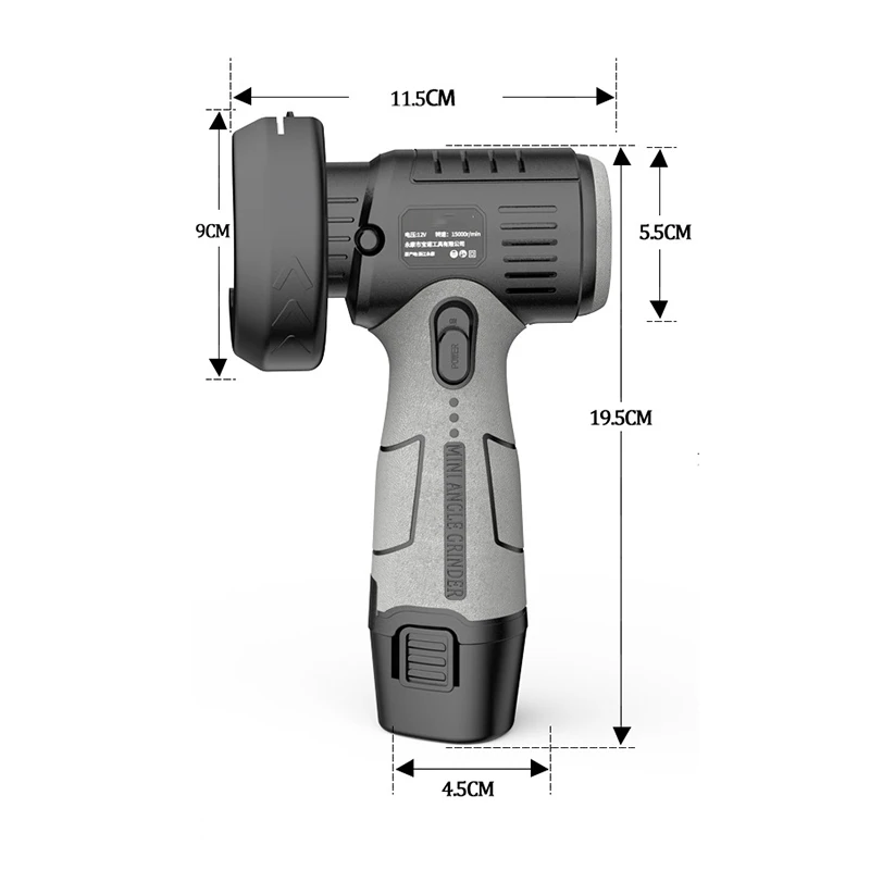 Angle grinder, miniature lithium battery, handheld portable small polishing and cutting machine, 12V electric tool