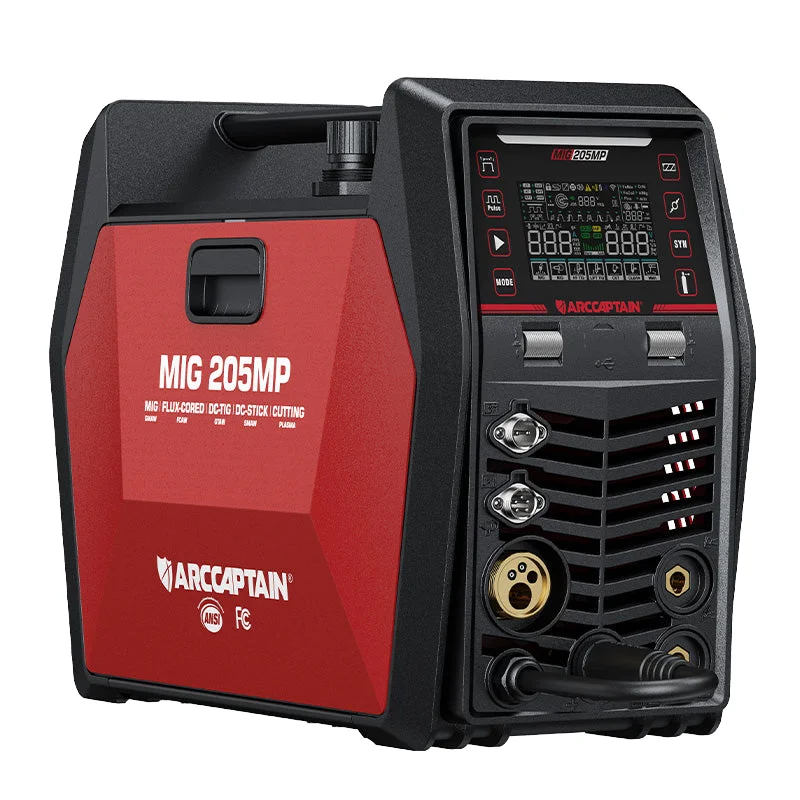 IControl MIG205MP Multiprocess Welder APP Spool Gun LED Display Portable MIG Welding Machine Stainless Steel