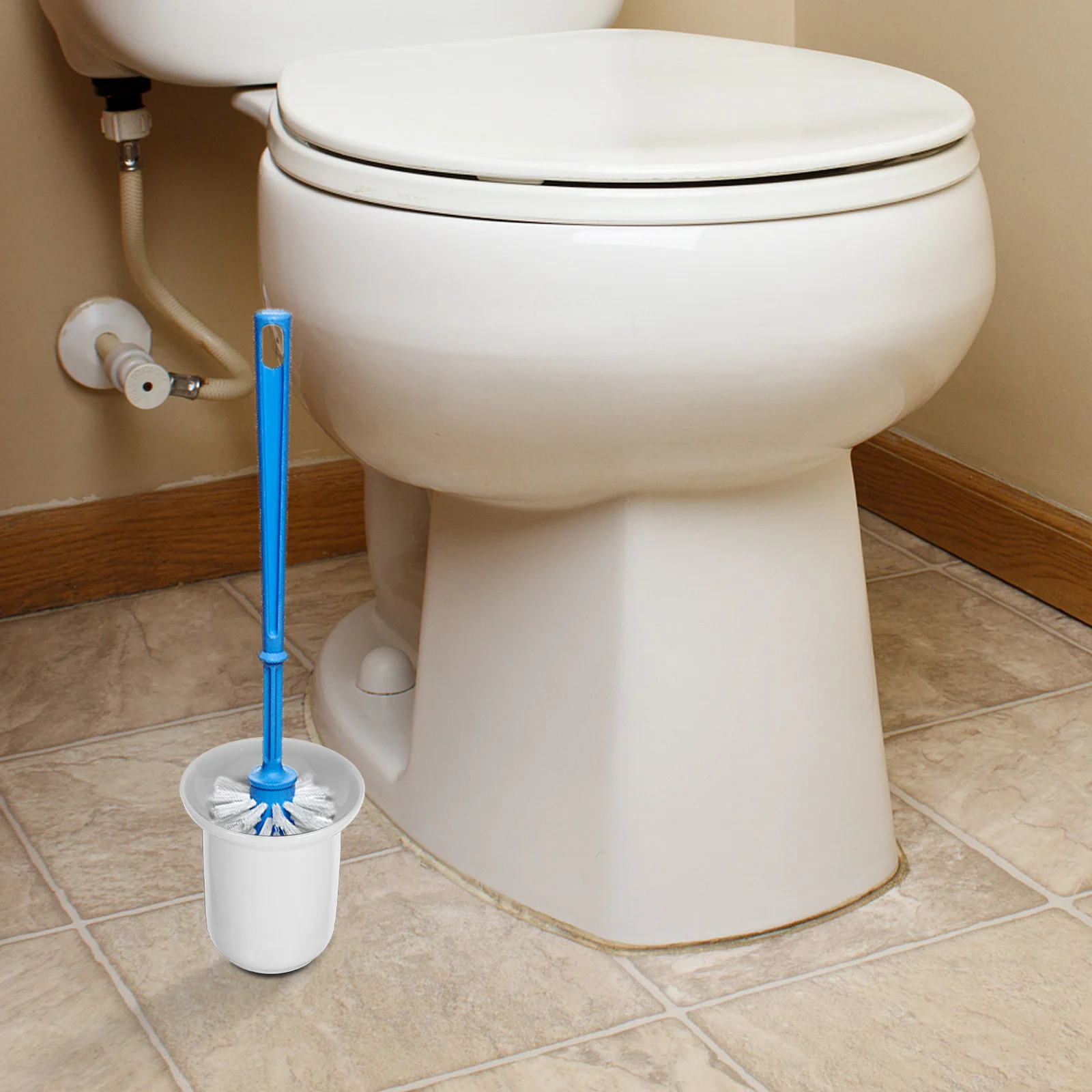 حامل فرشاة الحمام بديل لوعاء المرحاض قائم بذاته، تصميم مريح لسهولة التنظيف والصرف الصحي