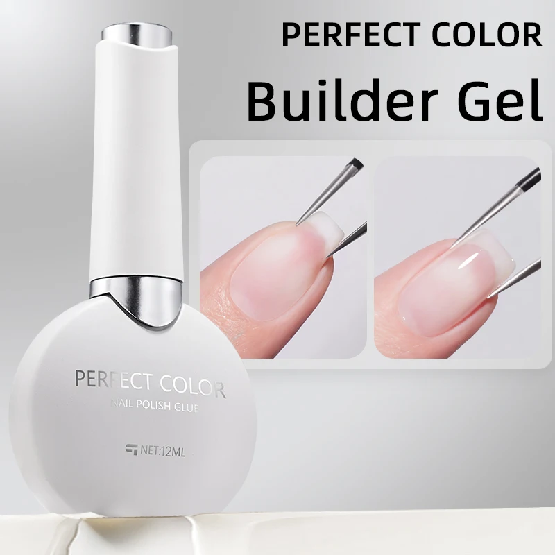 

Гель-конструктор PERFECT COLOR, прозрачный, 12 мл, укрепляющий для поврежденных ногтей, укрепляющий, питает, омолаживает ногти, подходит для тонких