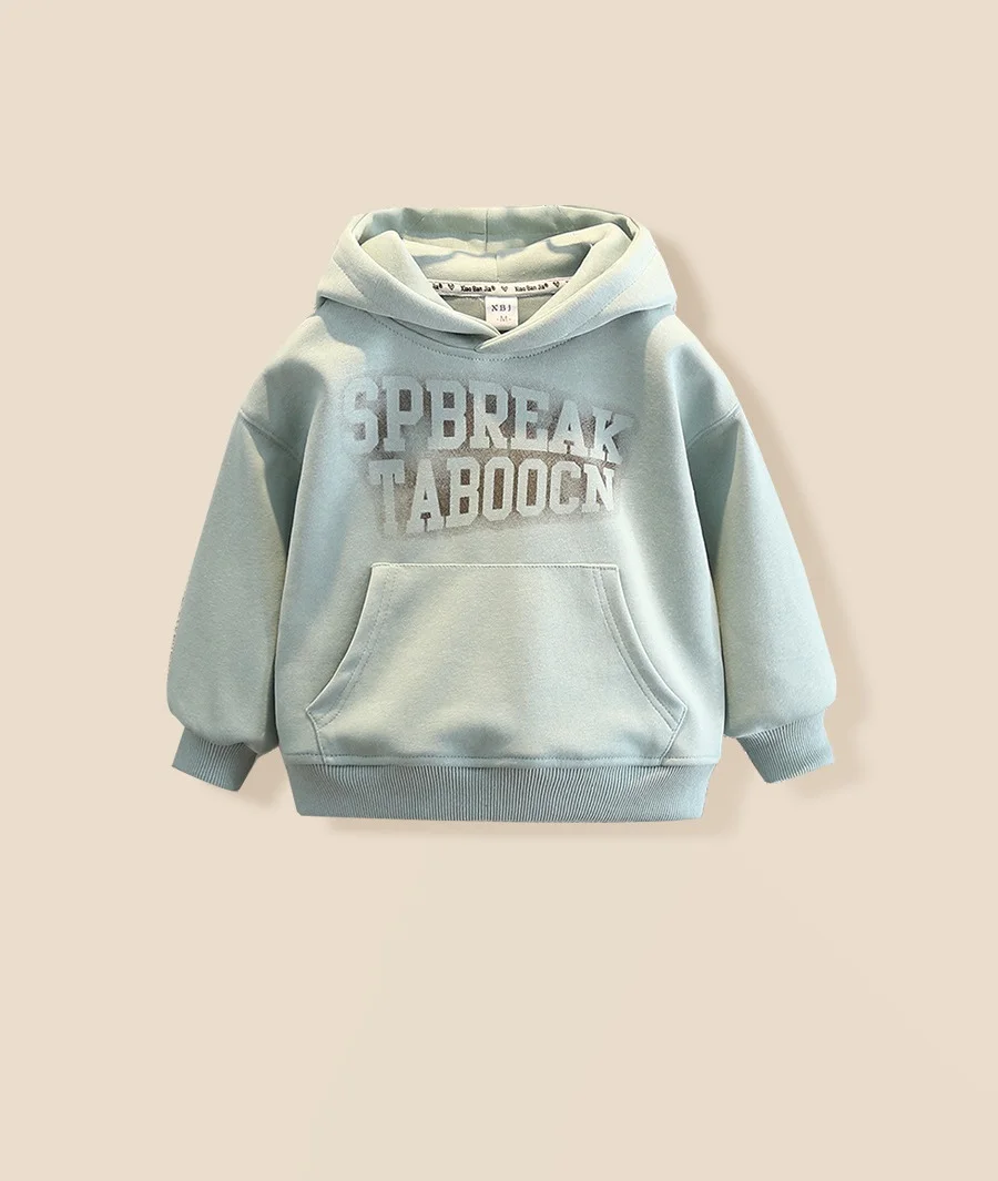 

Children Boys Spring Autumn Hoodies Letter Printed Front Pocket Kids Boys Sweatshirt Casual Loose Cotton Toddler Baby Boys Tops