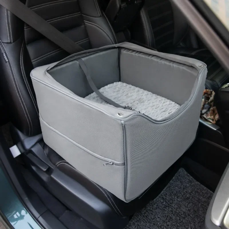 Foldable dog car seat with mesh storage bag