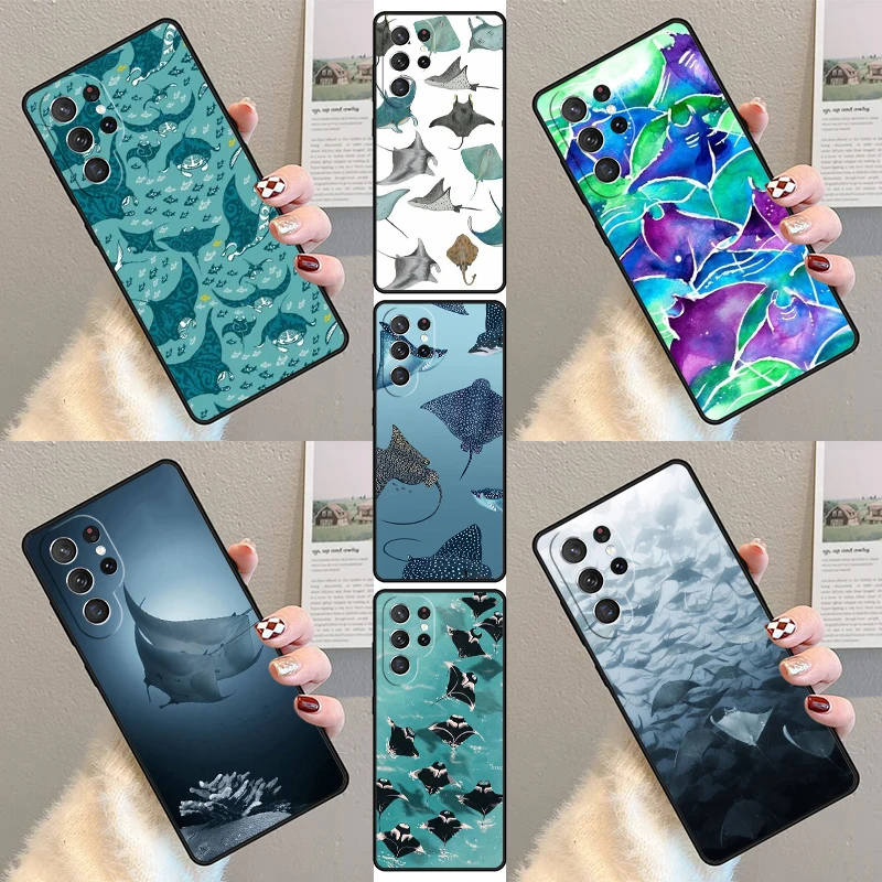 Tier Manta Ray Handy hülle für Samsung Galaxy S23 S21 S20 Fe S24 S22 Ultra Note20 S10 S9 S8 plus Silikon hülle