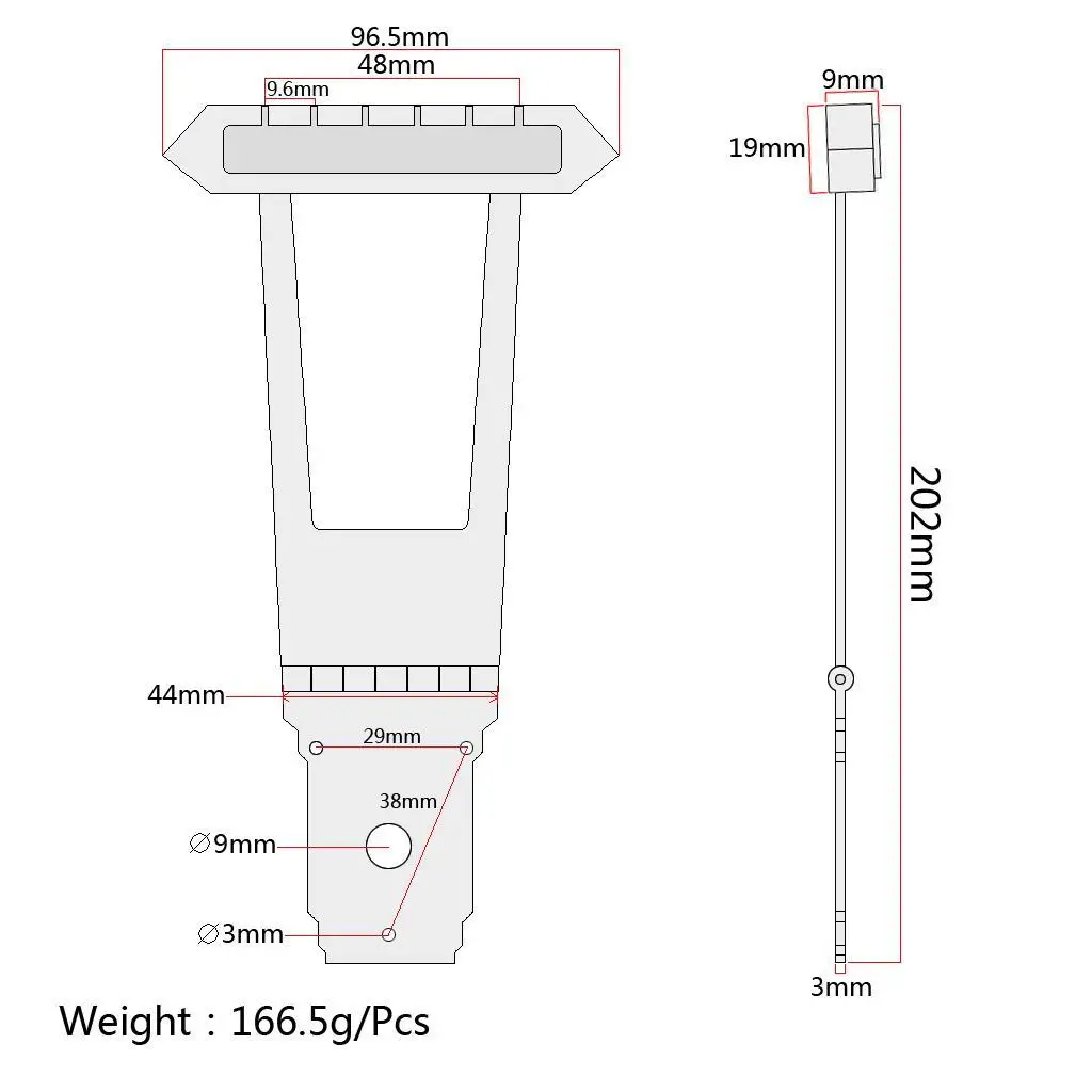 

6-струнная гитарная трапеция Archtop Tailpiece Bridge Chrome