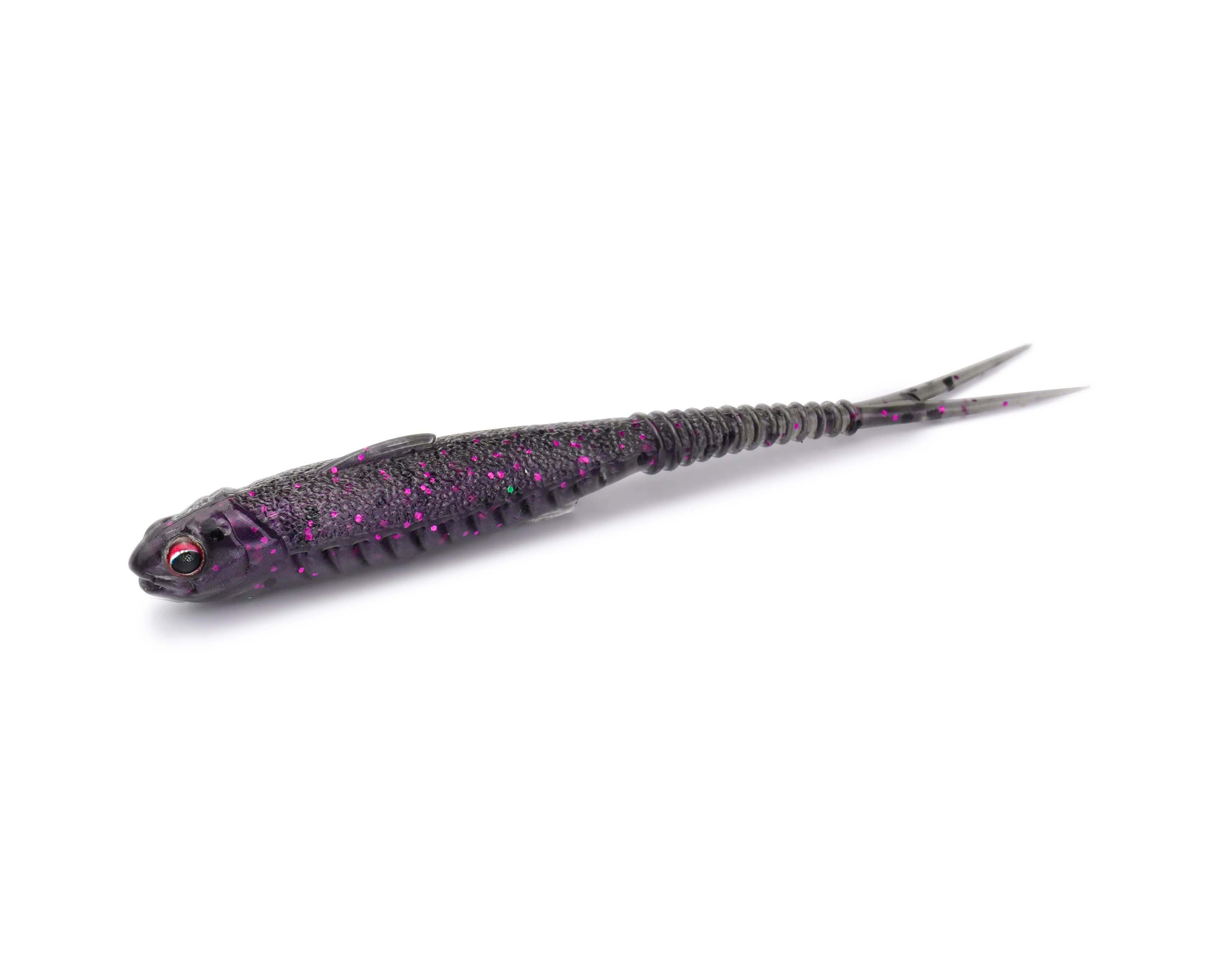 FISHANT Fork Tail Hollow Floating Soft Bait 2,5" 3,1" Realistischer Silikon-Köder mit Nachtleuchtfunktion zum Angeln von Barschen und Hechten mit Jigging-Ködern.
