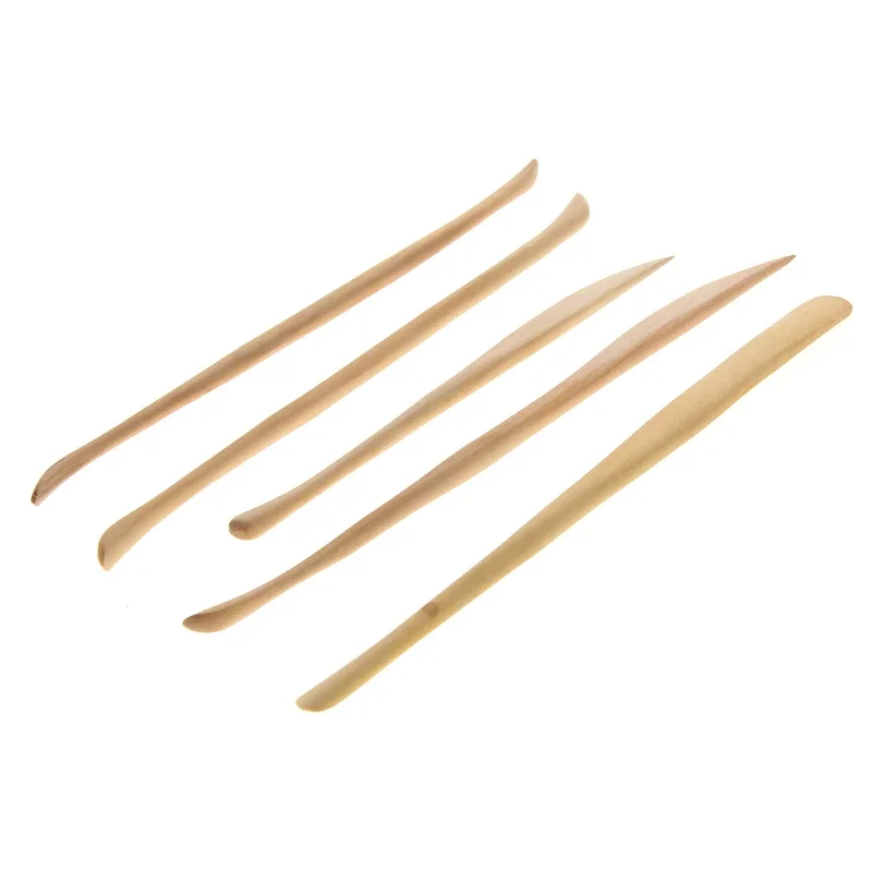 5PCS/set Convenient DIY Wooden Clay Sculpture knife Pottery Modelling Sharpen Modeling Carving Tools Great