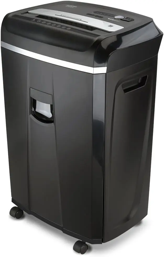 Anti-Jam 20-Sheet Crosscut CD/Paper and Credit Card Shredder, 7-Gallon pullout Basket, 60 Minutes Continuous Run Time