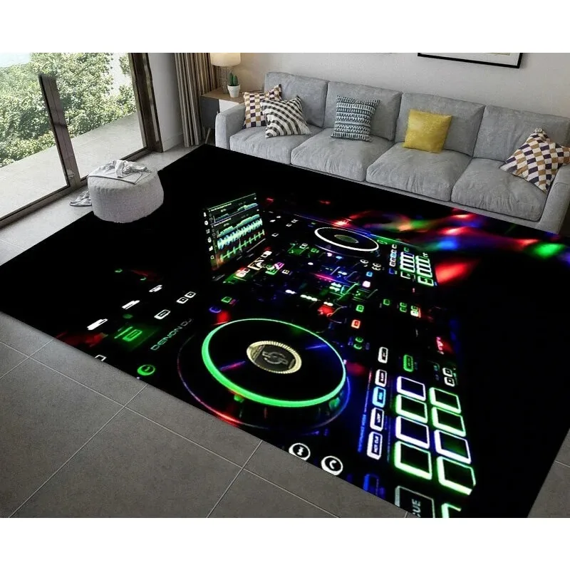 3D DJ 음악 스크린 키보드 영역 러그, 거실 침실 소파 도어매트 장식 카펫 러그, 어린이 놀이, 미끄럼 방지 바닥 매트 선물
