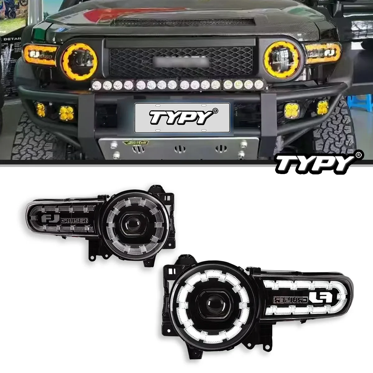 

Автомобильные фары TYPY для Toyota FJ Cruiser, фары 2007-2017, светодиодные фары для проектора, дневные ходовые огни, автомобильные аксессуары