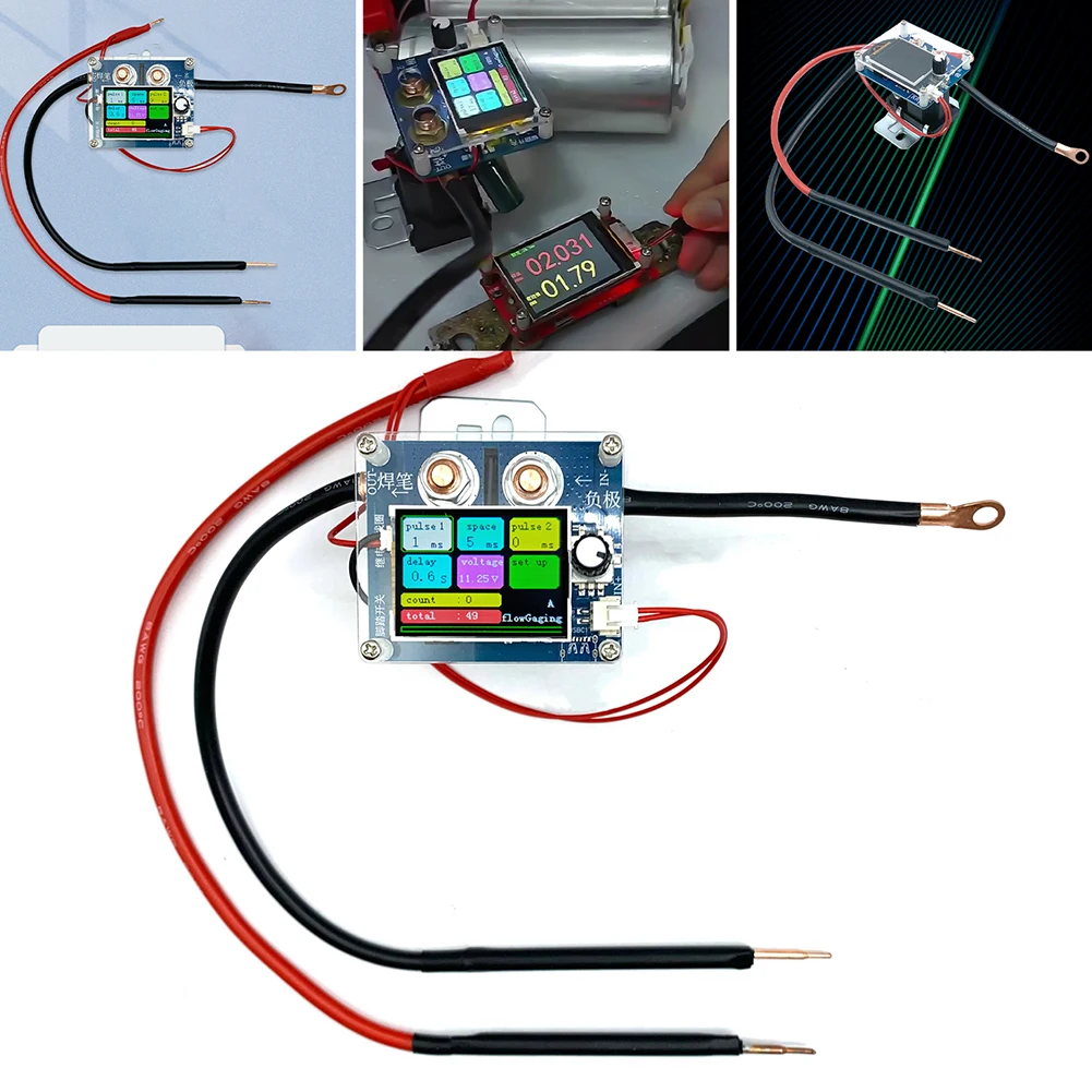 

5-15V 1500A Mini Spot Welder Control Board Double Pulse Adjustable Digital Spot Welding Device for 0.1-0.3mm Nickel Plate