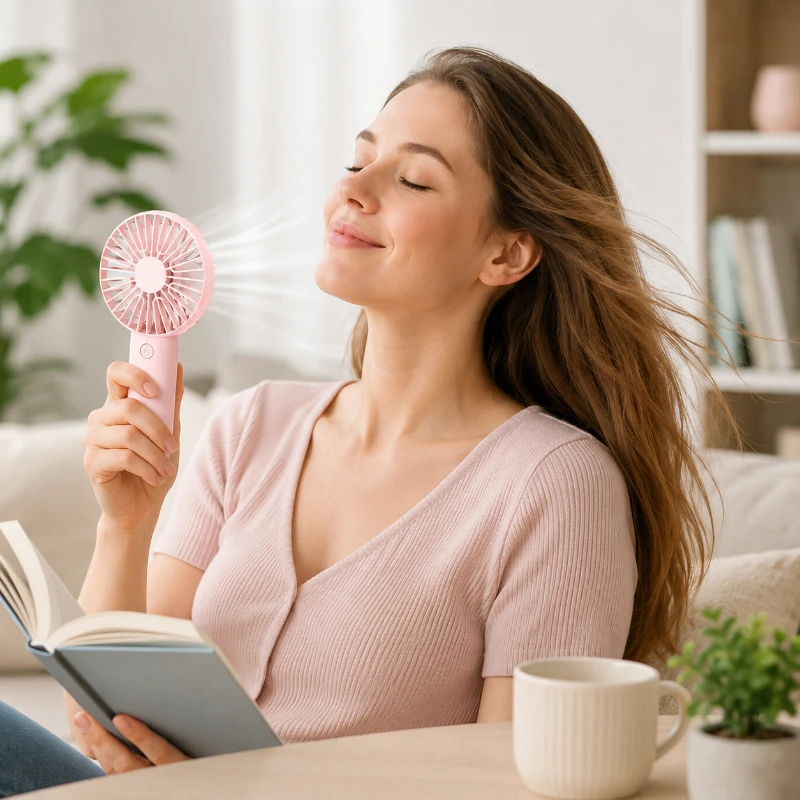 Mini Handheld Fan USB Charging Desktop Small Fan Indoor and Outdoor Wind Mute Small Fan Available Mobile Phone Holder