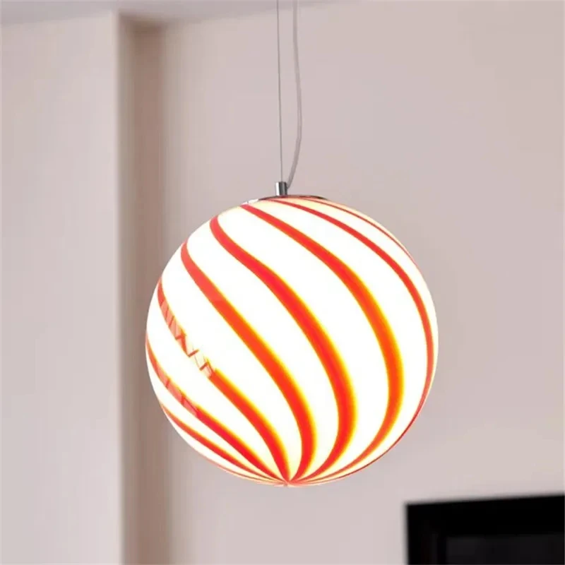 

Circus Candy pendant lamp creative macaron Lollipop Ball Lamp for Kids Room decor lamp Home Bedroom Orange Green hanging lamp