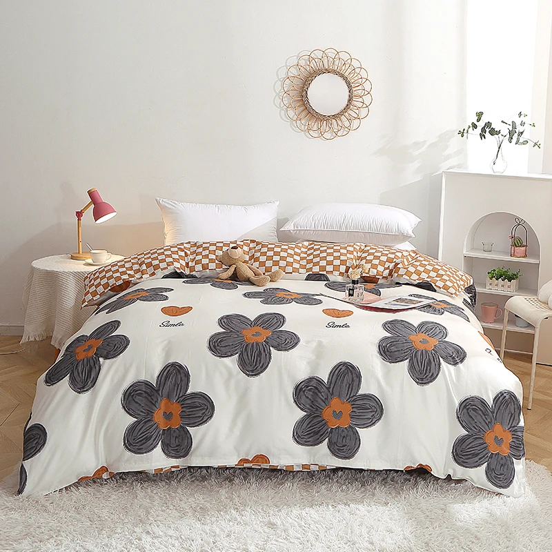 

New Product 1pc 100%Cotton Pastoral Style Flowers Colorful Printed Duvet Cover