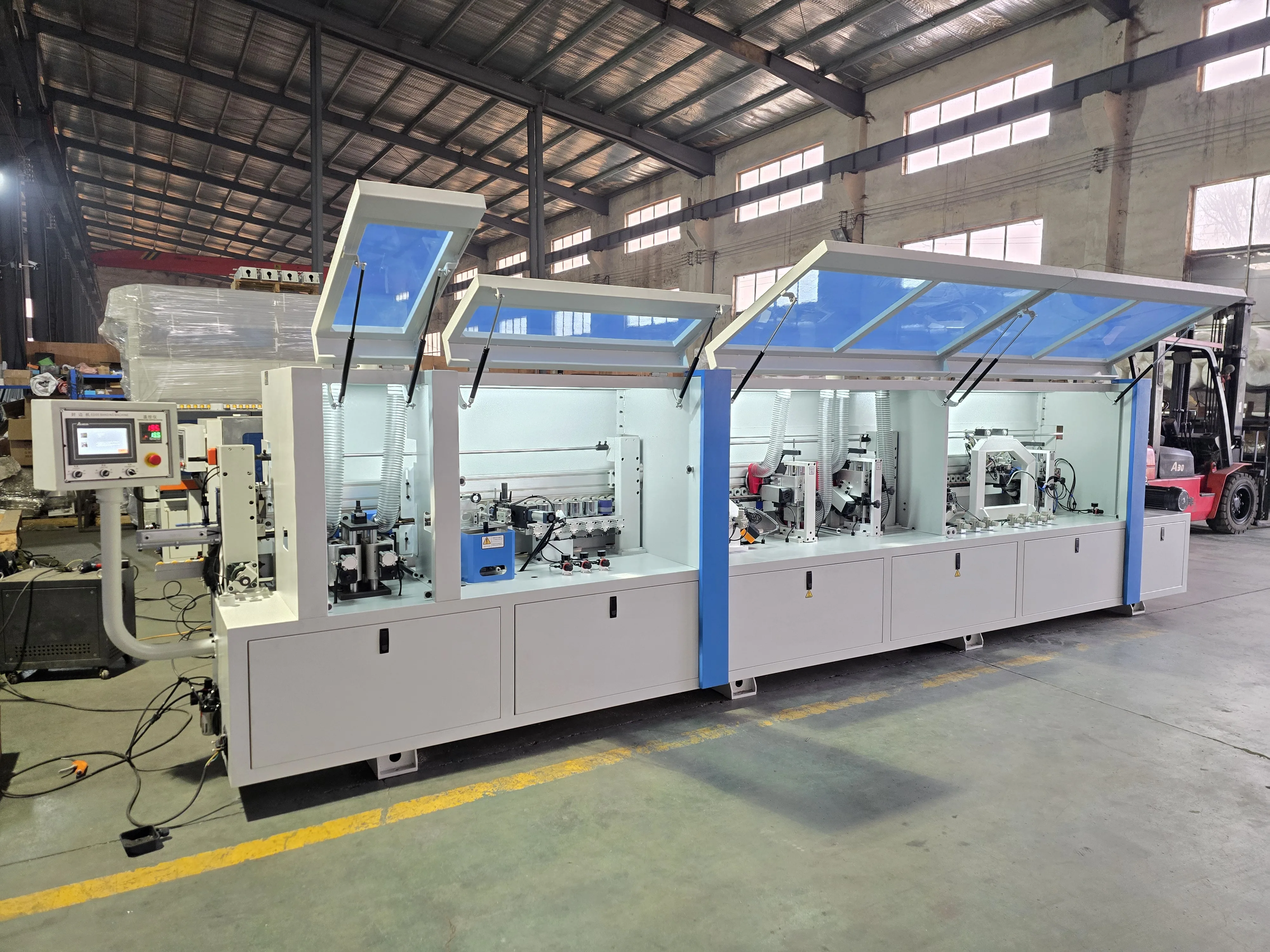 Automatic Edge Banding Machine with 8 Functions Premill Corner Round Hot Press & Corner Trimming for Furniture Production