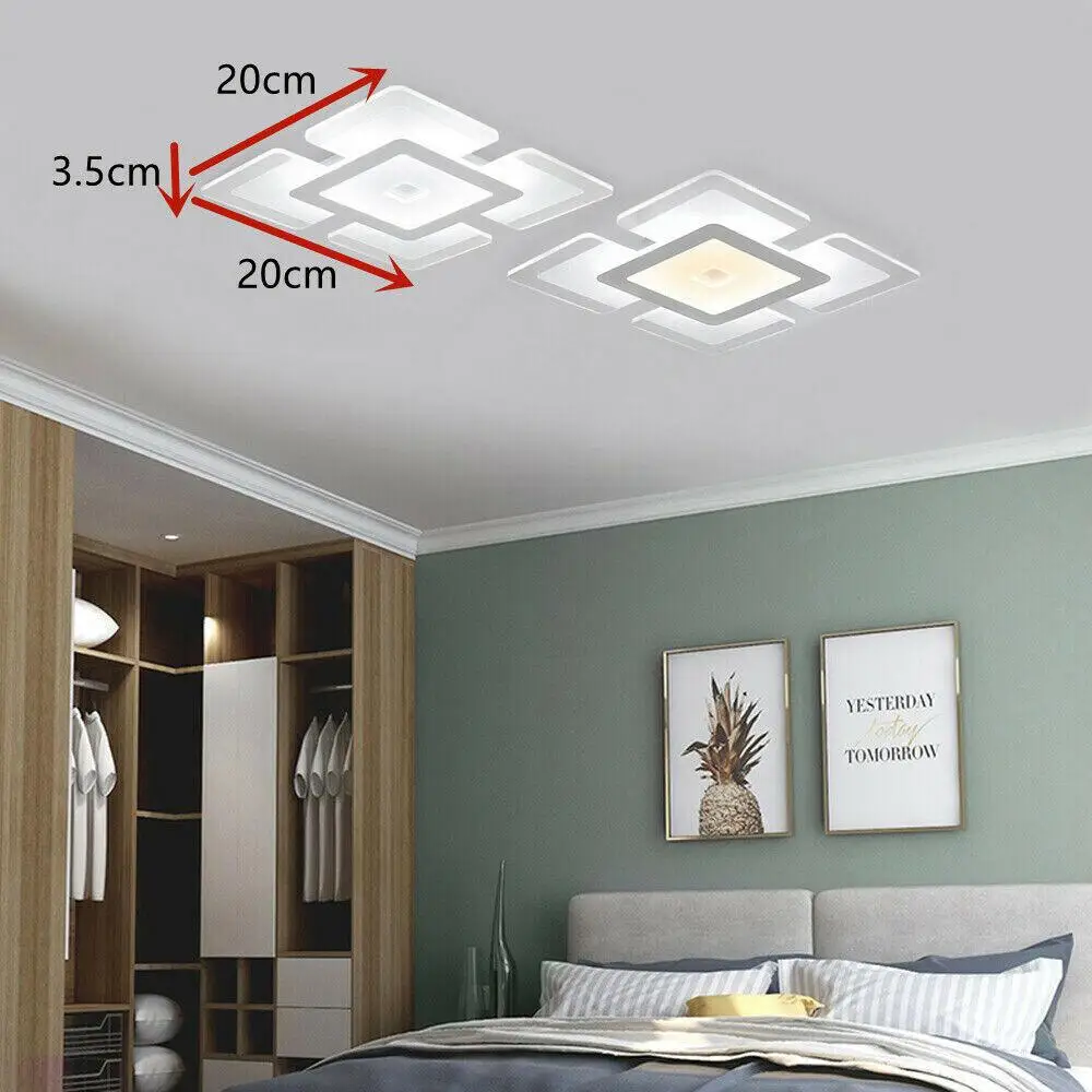 Acrylic Square LED Ceiling Light Fixture Study Hallway Bedroom Lamp Chandelier